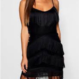 Nwt Bizz Girl Fringe Tiered Dress